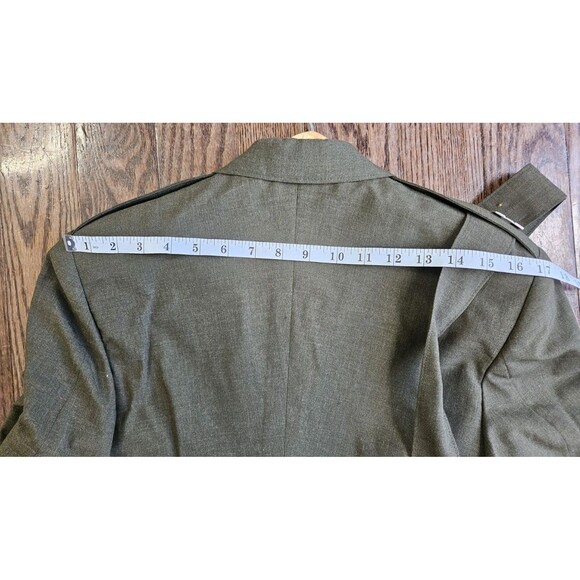 USMC US Marine Corps Officers Service Dress Belted Green Uniform Saco 37S, 29S - Picture 9 of 16